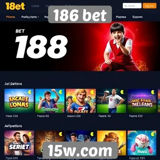 Variedade de jogos disponíveis na plataforma 186 bet